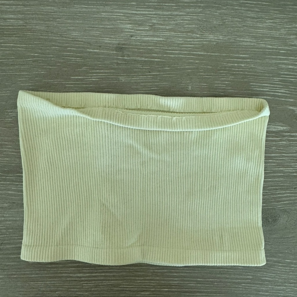 Free People Off-White Ribbed Top